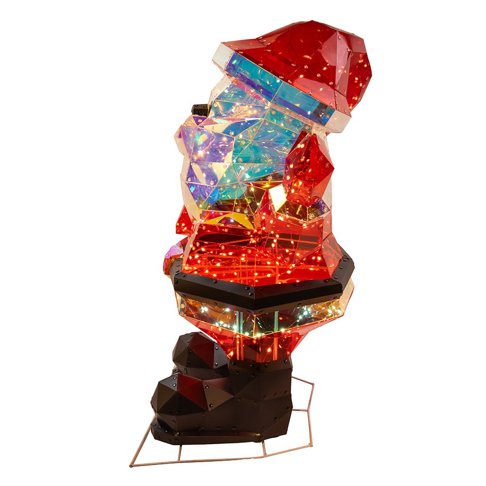 Kurt Adler 30-Inch Pre-Lit 150 Warm White LED Multifunction Holographic Santa